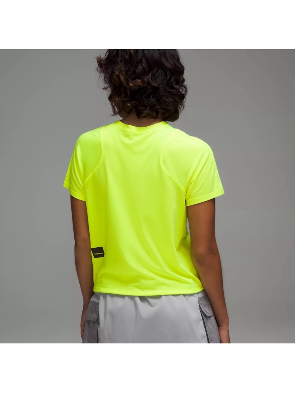 Lululemon Lightweight Cinch Hem Hiking Tee Neon Highlight Yellow Women Size 8 - Picture 2 of 13